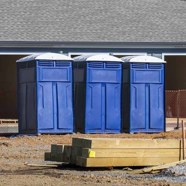 how often are the portable restrooms cleaned and serviced during a rental period in Ebro Florida